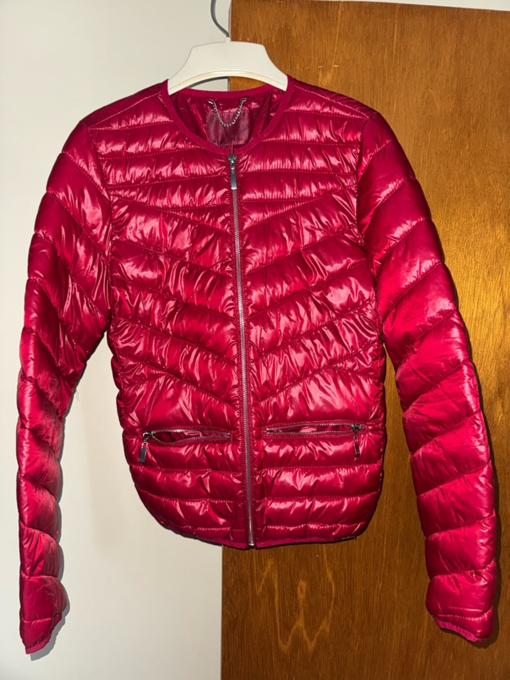 Women’s red puffer jacket